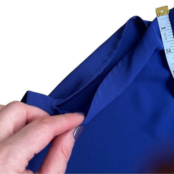 LUSH royal blue short sleeve chiffon blouse size xs - Picture 4 of 6